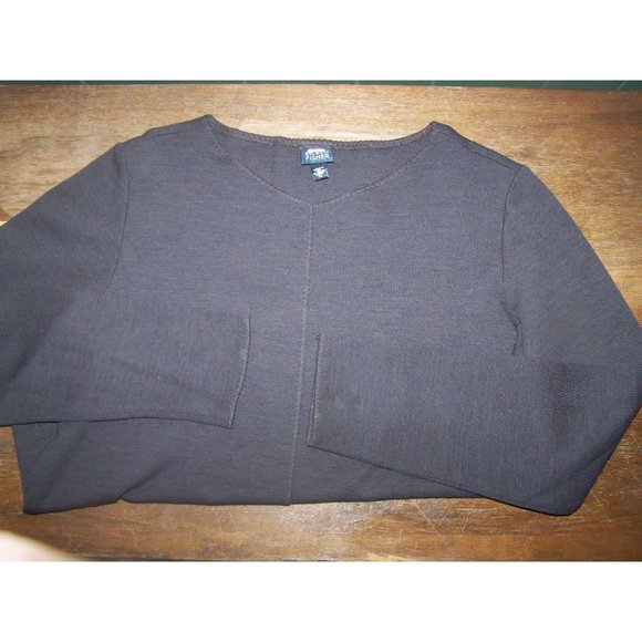 Eileen Fisher Sweater Brown M Wool Blend Stitching Vintage - Picture 1 of 8